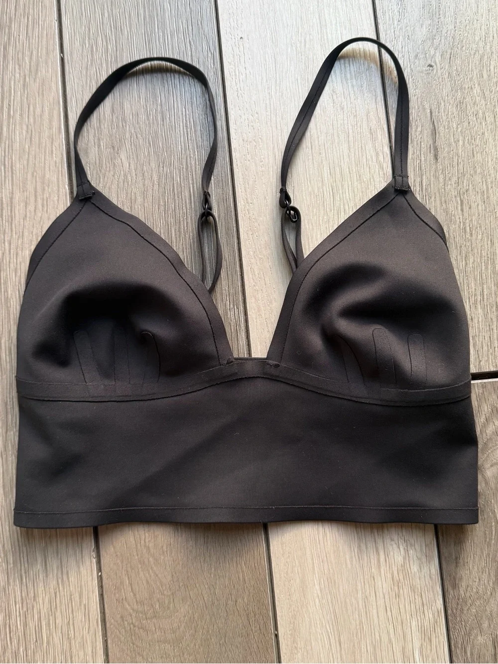 Free People Black Longline Triangle Bralette